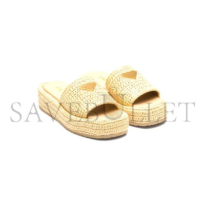 PRADA CROCHET FLATFORM SLIDES 1XZ761